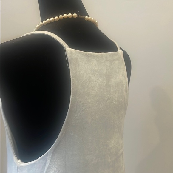 Elegant powder blue  Sleeveless Dress suede feel - Picture 3 of 3